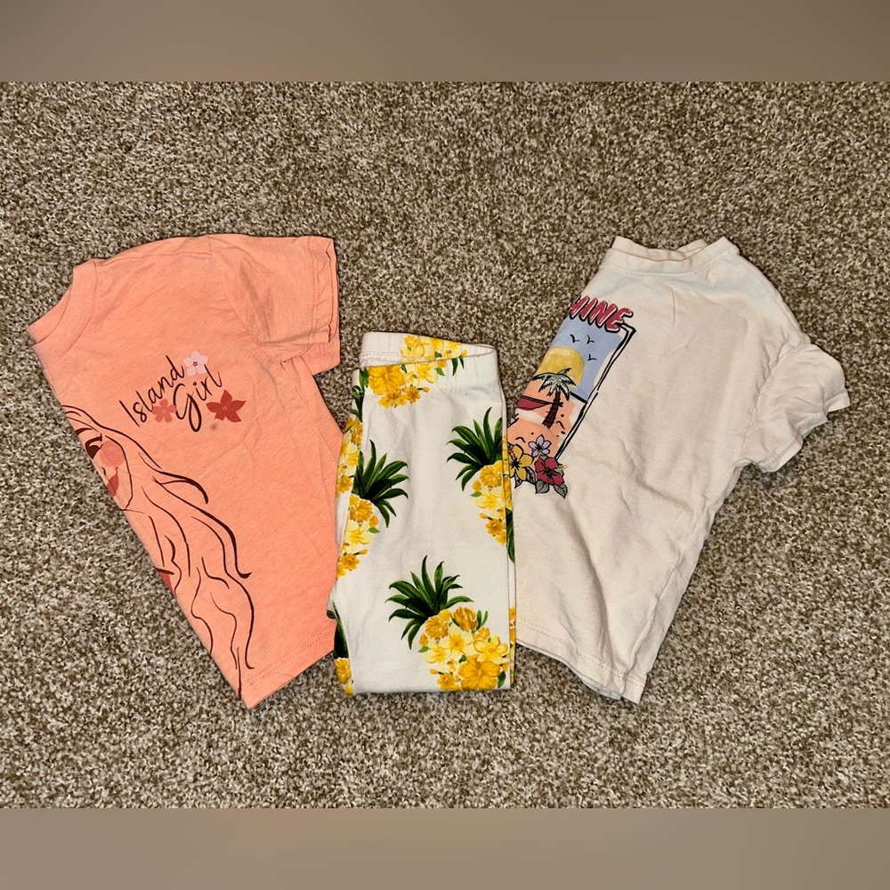 Tropical Graphic Tee and Floral Pants Set